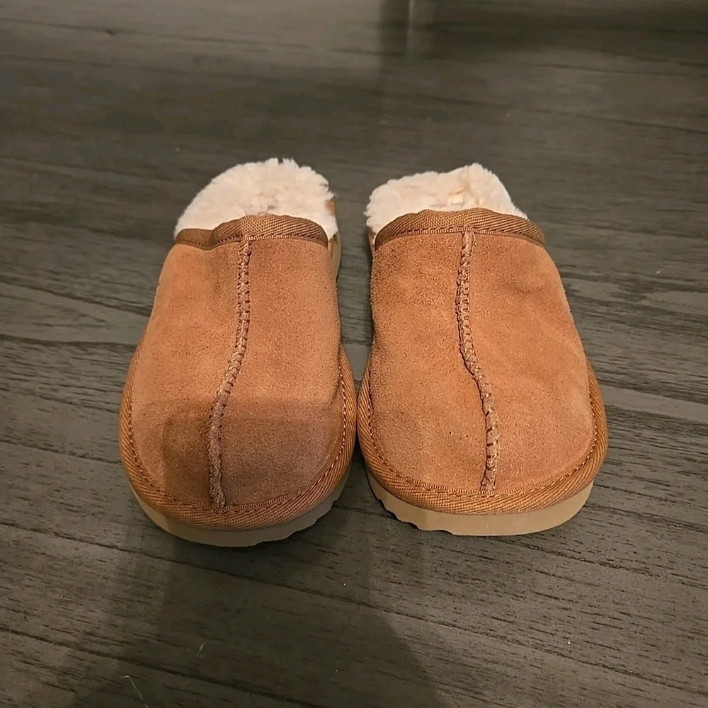 UGG Kids Tan Slippers with Cream Lining